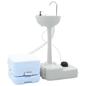 Camping Toilet 2 pcs Blauw en Wit 50.5 x 33 x 103 cm 1
