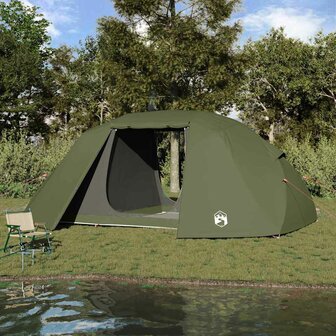 Vistent met dak Olijfgroen 514 x 465 x 187 cm Polyester 1