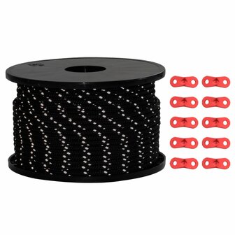 Tentscheerlijn met reflecterende strips en spanners 50 m 5 mm 2