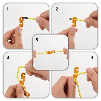 Tentscheerlijnen met spanners 8 st reflecterend 4 m 4 mm 2