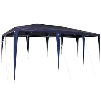 Partytent Blauw en Wit 600 x 400 x 266 cm Polyester en staal 2