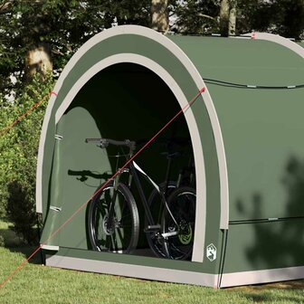 Fietstent met dak met opslag Groen 256 x 222 x 182 cm 4