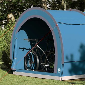 Fietstent met dak met opslag Blauw 256 x 222 x 182 cm 4