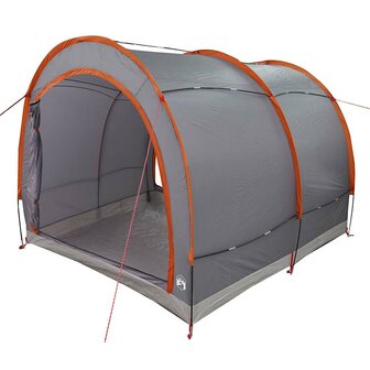 Fietstent met dak met opslag Grijs en Oranje 256 x 222 x 182 cm 2