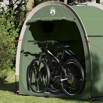 Fietstent met dak met opslag Groen 210 x 90 x 174 cm 4
