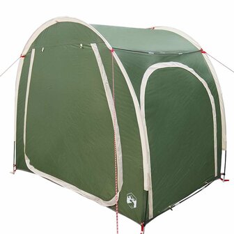 Fietstent met dak met opslag Groen 218 x 156 x 180 cm 2