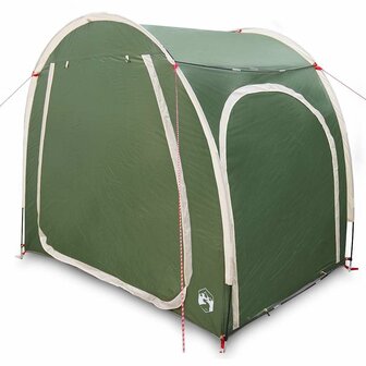 Fietstent met dak met opslag Groen 218 x 156 x 180 cm 3