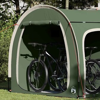Fietstent met dak met opslag Groen 218 x 156 x 180 cm 4