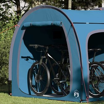 Fietstent met dak met opslag Blauw 218 x 156 x 180 cm 4