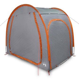 Fietstent met dak met opslag Grijs en Oranje 218 x 156 x 180 cm 3