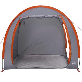 Fietstent met dak met opslag Grijs en Oranje 218 x 156 x 180 cm 9