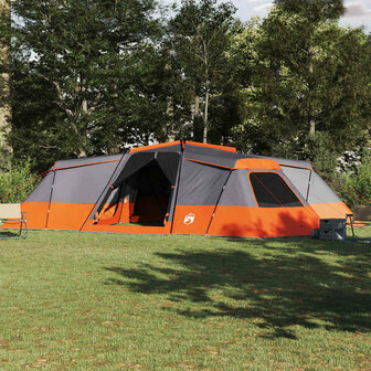 Gezinstent Grijs en oranje 833 x 585 x 216 cm Polyester 1