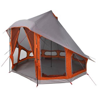Familie Tipi Tent met dak Grijs en Oranje 404 x 370 x 270 cm 2
