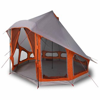 Familie Tipi Tent met dak Grijs en Oranje 404 x 370 x 270 cm 3