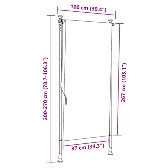 Rolgordijn voor buiten 100x270 cm cr&egrave;me 7