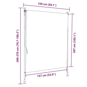 Rolgordijn voor buiten 150x270 cm cr&egrave;me 7