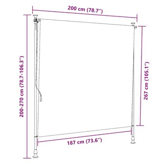 Rolgordijn voor buiten 200x270 cm cr&egrave;me 7