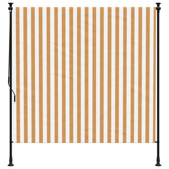Rolgordijn voor buiten 150x270 cm stof en staal oranje en wit 3