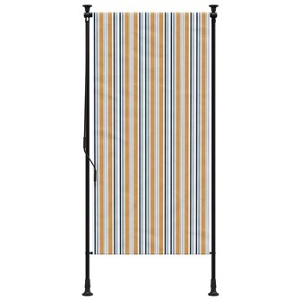 Rolgordijn voor buiten 120x270 cm stof en staal geel en wit 3