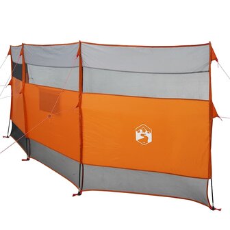 Windscherm camping waterdicht 510x153 cm grijs en oranje 5