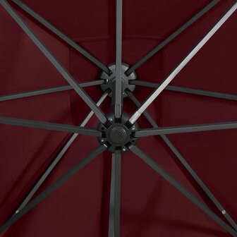 Zweefparasol met paal en LED-verlichting 250 cm bordeauxrood 8