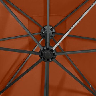 Zweefparasol met paal en LED-verlichting 250 cm terracottakleur 8