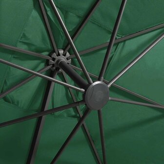 Zweefparasol met paal en LED-verlichting 300 cm groen 9
