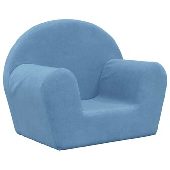 Kinderbank zacht pluche blauw 2