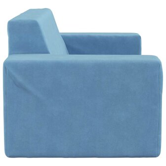 Kinderbank 2-zits zacht pluche blauw 4