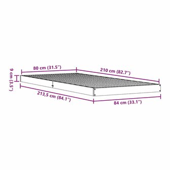 Bedframe Naturel 80 x 210 cm Massief grenenhout 9