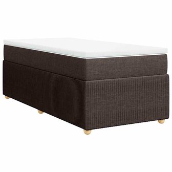 Boxspring met matras stof donkerbruin 80x200 cm 2
