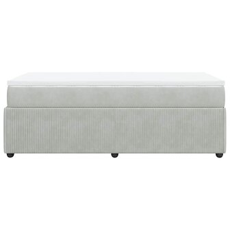 Boxspring met matras fluweel lichtgrijs 80x200 cm 8