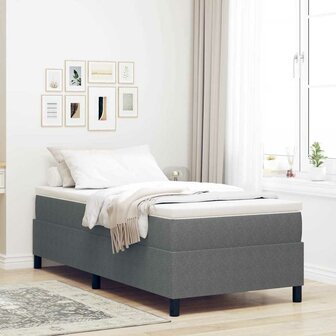 Boxspring bed Lichtgrijs 90 x 200 cm Katoenen stof 1
