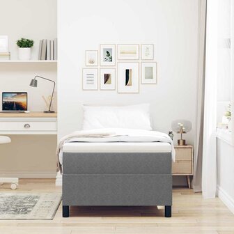 Boxspring bed Lichtgrijs 90 x 200 cm Katoenen stof 5