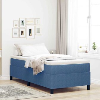 Boxspring bed Blauw 90 x 200 cm Katoenen stof 1