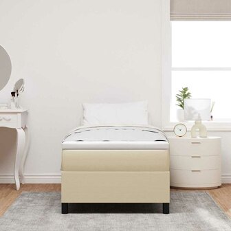 Boxspring bed Grijs groen 90 x 200 cm Katoenen stof 5