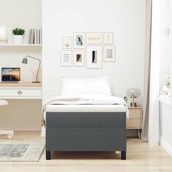 Boxspring bed Donkergrijs 100 x 200 cm Katoenen stof 5