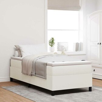 Boxspring bed Cr&egrave;me 100 x 200 cm Katoenen stof 1