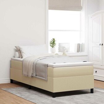 Boxspring bed Grijs groen 100 x 200 cm Katoenen stof 1