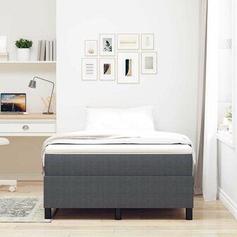 Boxspring bed Donkergrijs 120 x 190 cm Katoenen stof 5