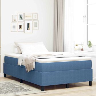 Boxspring bed Blauw 120 x 190 cm Katoenen stof 1