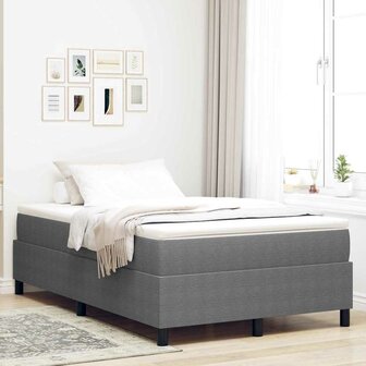 Boxspring bed Lichtgrijs 120 x 200 cm Katoenen stof 1