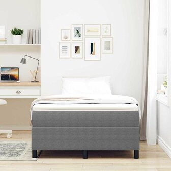 Boxspring bed Lichtgrijs 120 x 200 cm Katoenen stof 5