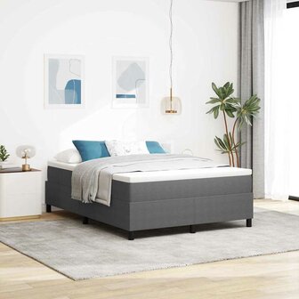 Boxspring bed Lichtgrijs 160 x 200 cm Katoenen stof 1
