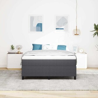 Boxspring bed Donkergrijs 160 x 200 cm Katoenen stof 5