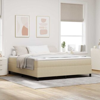 Boxspring bed Grijs groen 180 x 200 cm Katoenen stof 1
