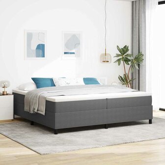 Boxspring bed Lichtgrijs 200 x 200 cm Katoenen stof 1