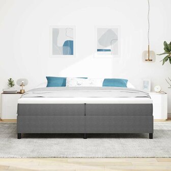 Boxspring bed Lichtgrijs 200 x 200 cm Katoenen stof 5