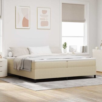 Boxspring bed Grijs groen 200 x 200 cm Katoenen stof 1