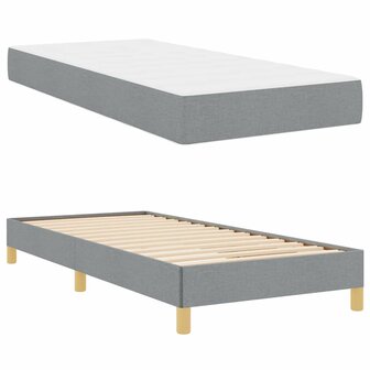 Boxspring bed Lichtgrijs en Bruin 80 x 200 cm 6
